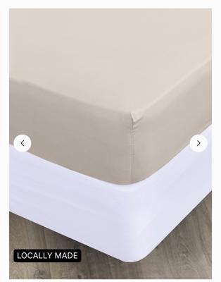 Volpes Cotton 200TC Natural Fitted Sheet | Bash