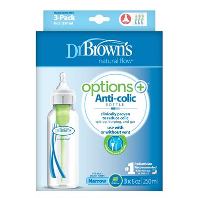 Dr Browns Options  Narrow Neck Bottle 250ML 3 Pack | Baby Bunting AU