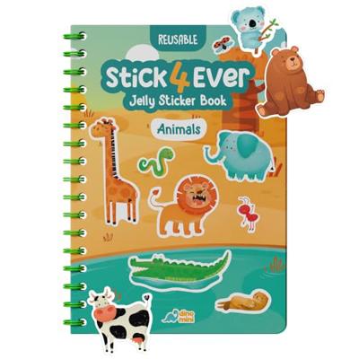 Stick4Ever Jelly Sticker Book - for Kids - Waterproof, Easy to Clean Reusable Sticker Book for Toddlers- Reusable Road Trip Activities for Kids - Stoc