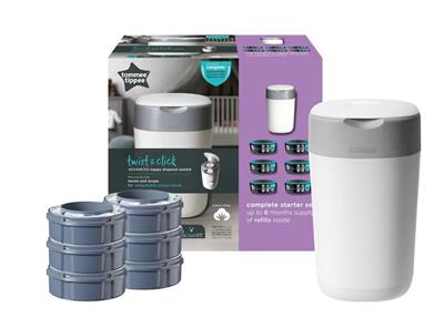 Tommee Tippee - Sangenic Twist & Click Starter Kit - Cotton White