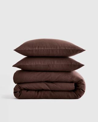 Linen Duvet Cover Set in Espresso