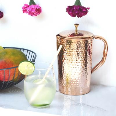 Copper Water Pitcher | Ayurveda | Handmade | 100% Pure | Hammered | Shantiva