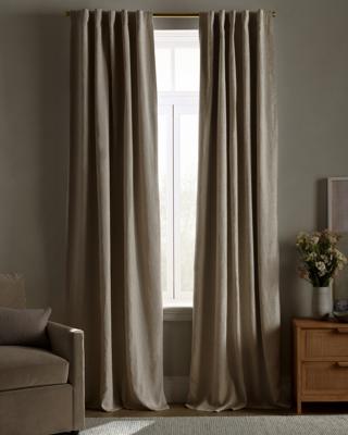 European Linen True Blackout Curtain in Flax