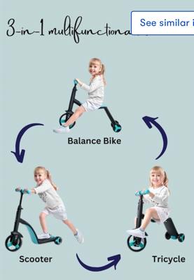 nadle Multifunctional 3-in-1 (Scooter, Bicycle, Balance Bike) | BIG W