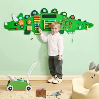 VEVOR Dinosaur Activity Wall Busy Board Panels, 11 Activities, Montessori Sensory Wall Toy for Kids 3-12 Years, Green : Target