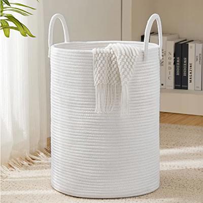 Woven Rope Laundry Hamper Basket by YOUDENOVA, 58L Tall Laundry Basket, Baby Nursery Hamper for Blanket Storage, Clothes Hamper for Laundry in Bedroom