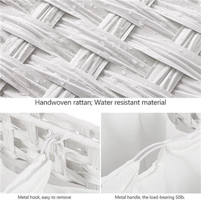 Amazon.com: Laundry Hamper with 3 Removable Liner Bags; 132L Handwoven Rattan Laundry Basket with Lid & Heightened Feet; Clothes Hamper with Side Hand