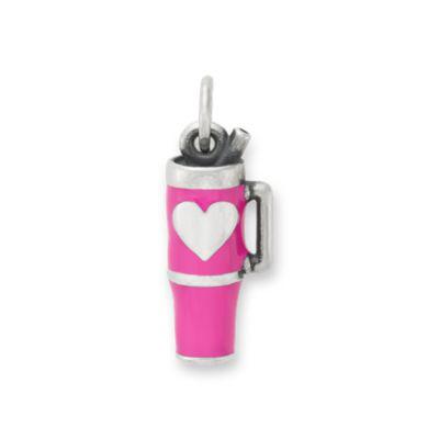 Enamel Love My Cup Charm in Sterling Silver