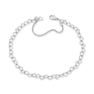 Light Connected Hearts Charm Bracelet in Sterling Silver