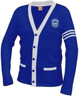 Zeta Phi Beta Varsity Cardigan Sweater Large Royal Blue/White at Amazon Women’s Clothing store