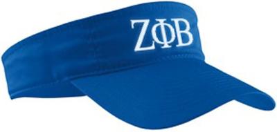 Zeta Phi Beta Greek Letter Visor Royal Blue w/White Thread Color at Amazon Women’s Clothing store