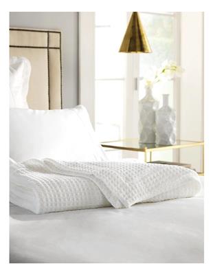 Sheridan Cotton Waffle Blanket in Snow | MYER