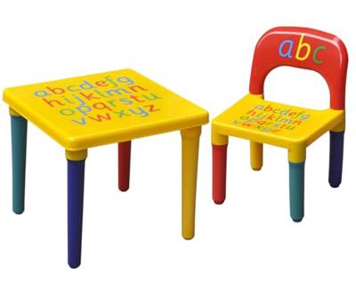 Trendi ABC Alphabet Plastic Table & Chair Set - Vibrant, Durable Kids Furniture for Learning & Play | Toddlers | Multi-Color Plastic Furniture for Kid