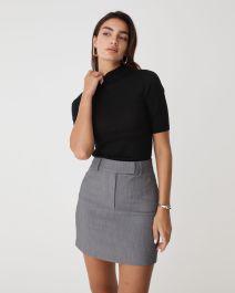 Ellen Wool Short Sleeve Knit | Black | Forcast - Forcast AU
