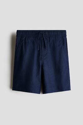 Navy blue Linen-Blend Shorts for kids | H&M CA