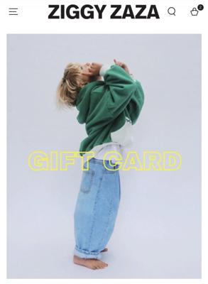 ZIGGY ZAZA gift Voucher $30 - $50