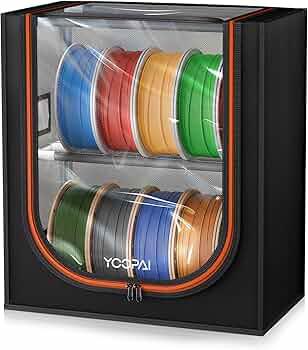 Amazon.com: YOOPAI 3D Printer Filament Storage Box – 2 Tier Filament Storage Rack with Fabric Cover, Holds Up to 24 Rolls 1KG – 3D Filament Storage Or
