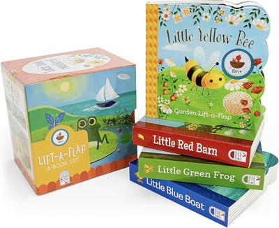 Nature Friends Lift-a-Flap Boxed Set 4-Pack: Little Red Barn, Little Blue Boat, Little Green Frog, and Little Yellow Bee (Chunky Lift a Flap): Ginger