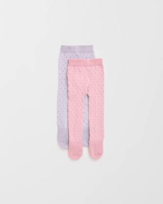 Maxx Baby Australian Cotton Blend 2 Pack Jacquard Spot Tights | Target Australia