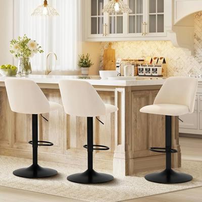 Amazon.com: COLAMY Bar Stools Set of 2, Modern Swivel Bar Chairs, Adjustable Upholstered Barstools Counter Height with Full Backrest for Bar, Dining R