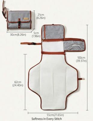 Cozy Pixies New Plaid Portable Waterproof Baby Diaper Pad, Multifunctional Changing Mat For Outdoor Use, Foldable Diaper Bag Accessory