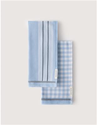 Sheridan Este Tea Towel 2 Pack In Glacier | David Jones