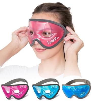 MyHalos Gel Eye Mask - Reusable Cooling Eye Mask with Adjustable Straps - Cold Mask for Puffy Eyes, Dark Circles and Hangovers - Eyes Ice Pack Compres
