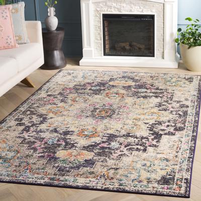SAFAVIEH Madison Dalia Oriental Area Rug, Black/Gold, 4 x 6 - Walmart.com