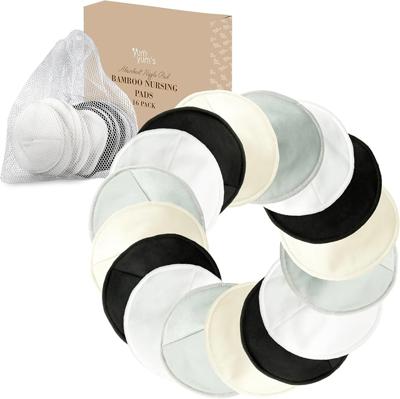 Yum Yums Bamboo Breast Pads - 16 Pack Breast Pads Maternity - Reusable Organic Bamboo Nursing Pads - Breast feeding Essentials, Soft Ultra-Absorbent