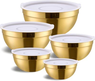 Amazon.com: Moxinox Gold Mixing Bowls with Airtight Lids, Stainless Steel Nesting Mixing Bowls Set of 7, Ideal for Baking, Prepping and Serving Food,