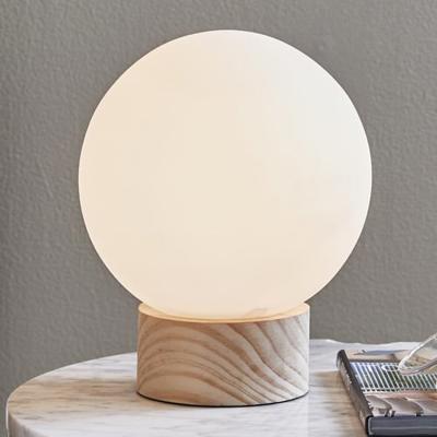 Temple & Webster Mila Sphere Pine Wood Table Lamp