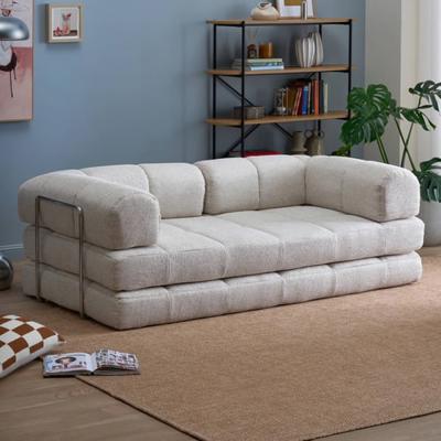 Temple & Webster Nyx 3 Seater Queen Boucle Sofa Bed