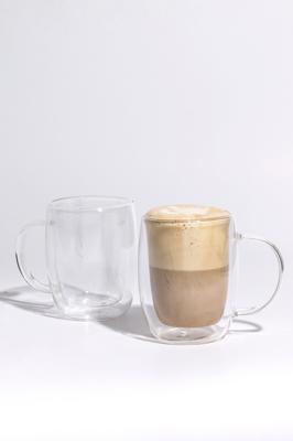 2 Pack Double Wall Tall Glass Mug