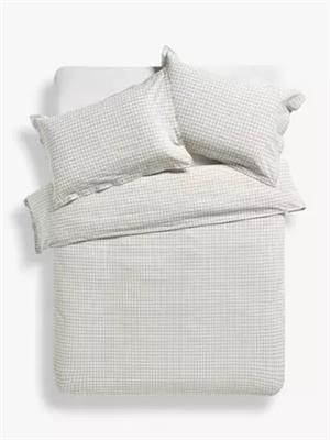 John Lewis Gingham King Duvet Cover Set, Natural