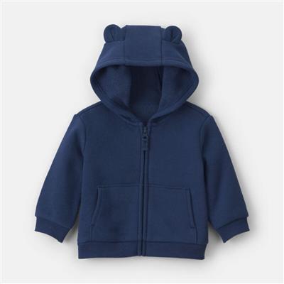 Baby Boy Bear Fleece Zip-Up Hoodie - Navy Blue | Carter’s Oshkosh Canada