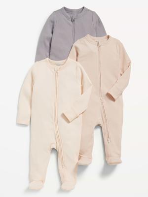 2-Way-Zip Sleep & Play Footed One-Piece 3-Pack for Baby | Old Navy