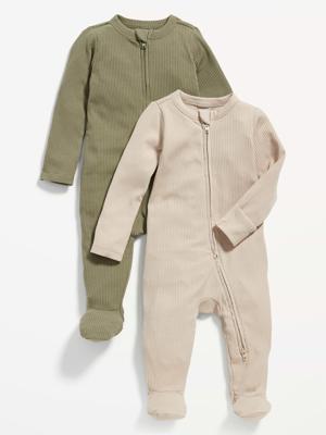 Sleep & Play 2-Way-Zip Footed One-Piece 2-Pack for Baby | Old Navy