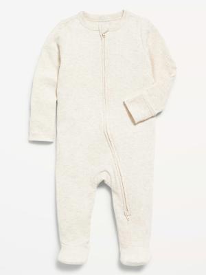 Ribbed 2-Way-Zip Sleep & Play Footed One-Piece for Baby | Old Navy