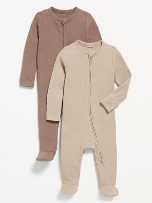 Unisex 2-Way-Zip Sleep & Play Footed One-Piece 2-Pack for Baby | Old Navy