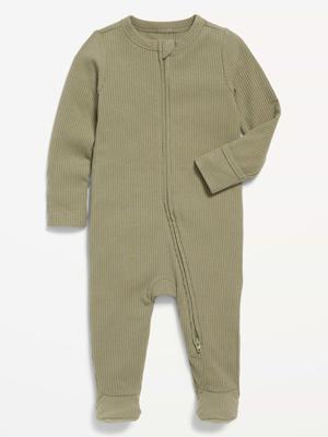 Ribbed 2-Way-Zip Sleep & Play Footed One-Piece for Baby | Old Navy