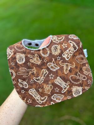 Boot Scootin XL burp cloth | Lazy Baby