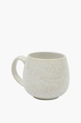 Glaze Snow Stoneware Barrel Mug