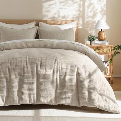 Amazon.com: PHF Soft Waffle Comforter Set King Size- Comfy Breathable Waffle Weave Comforter with 2 Pillow Shams, 3 Pieces Less Snagging Lightweight T