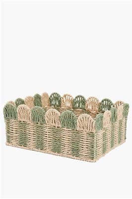 Paper Straw Scallop Utility Basket Medium