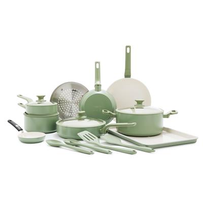 GreenPan Essence 17-Piece Ceramic Nonstick Cookware – Toxin-Free, Dishwasher & Oven Safe, Green - Walmart.com