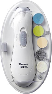 Tommee Tippee Electric Baby Nail File, with Six Filing Heads for Baby and Adult Use, Infant Nail Clipper with LED Light and Adjustable Speed and Direc