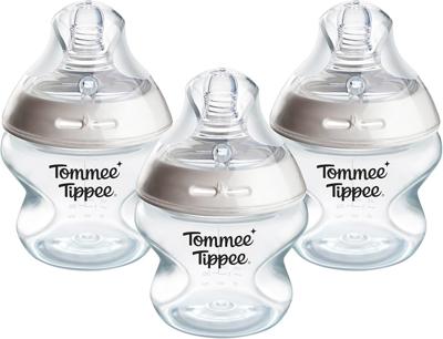 Tommee Tippee Baby Bottles, Natural Start Anti-Colic Baby Bottle with Extra-Slow Flow Breast-Like Teat, 150ml, 0m+, Self-Sterilising, Baby Feeding Ess