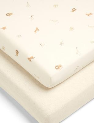 2 Pack Born to be Wild Cotbed Fitted Sheets | Mamas & Papas | M&S