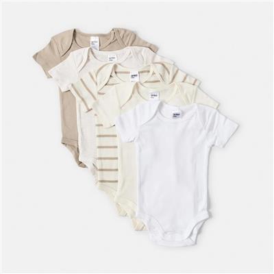 5 Pack Cotton Short Sleeve Bodysuits - Kmart