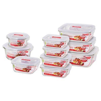 Lock & Lock – Boroseal Heat Resistant Glass 10pc Complete Storage Set – Victorias Basement